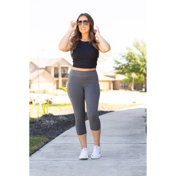 PreOrder | Charcoal CAPRI with POCKETS  - Luxe Leggings by Julia Rose®