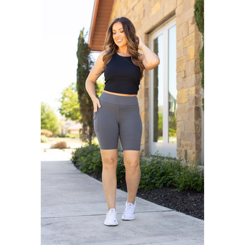 PreOrder | Charcoal BIKER  SHORTS - Luxe Leggings by Julia Rose®