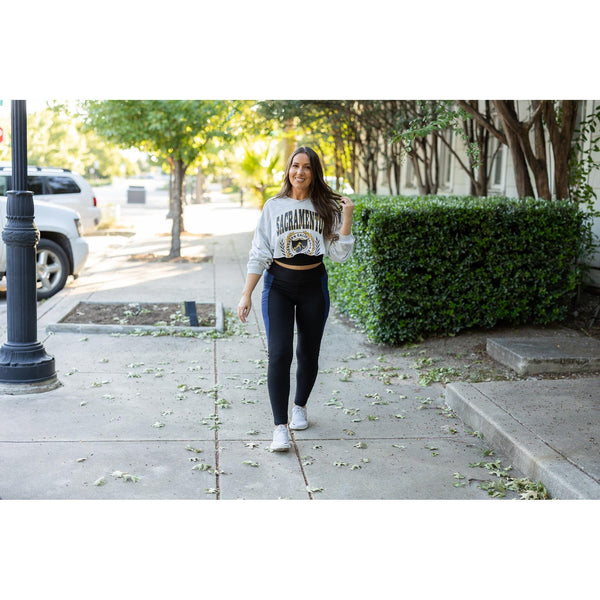 Ready to Ship | The Billie- Blue Panel Full Length Leggings