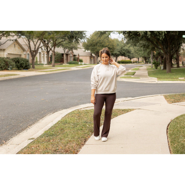 Ready to Ship | The Rhea - 30"  BROWN Bootcut Leggings with Pockets Round 2