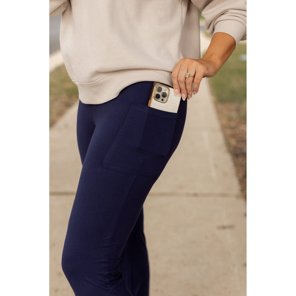 PreOrder  | The Mila - 30"  NAVY Bootcut Leggings with Pockets Round 3