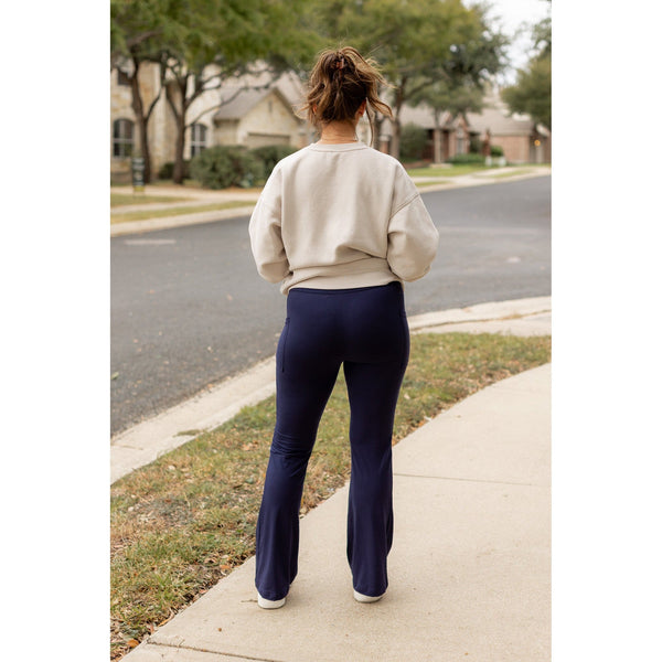 PreOrder  | The Mila - 30"  NAVY Bootcut Leggings with Pockets Round 2