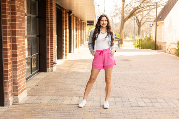 PreOrder | The Emelia Terry Cloth Shorts - Pink