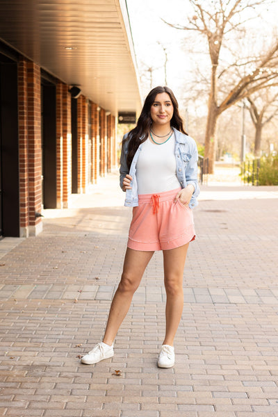 PreOrder | The Emelia Terry Cloth Shorts - Pastel Orange