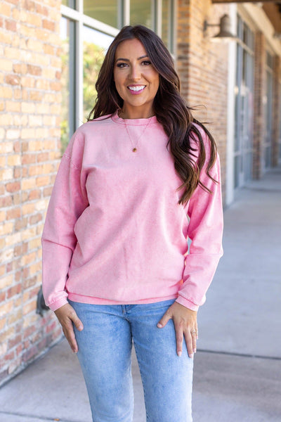 IN STOCK Catherine Corded Pullover - Pink Sands FINAL SALE