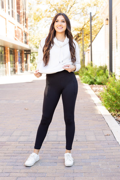 Ready to Ship | BLACK FULL-LENGTH Leggings with POCKET  - Luxe Leggings by Julia Rose®