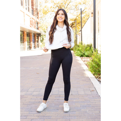 PreOrder  | BLACK FULL-LENGTH Leggings with POCKET - Luxe Leggings by Julia Rose® R6