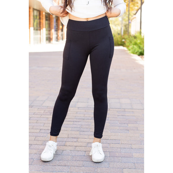 PreOrder  | BLACK FULL-LENGTH Leggings with POCKET - Luxe Leggings by Julia Rose® R6