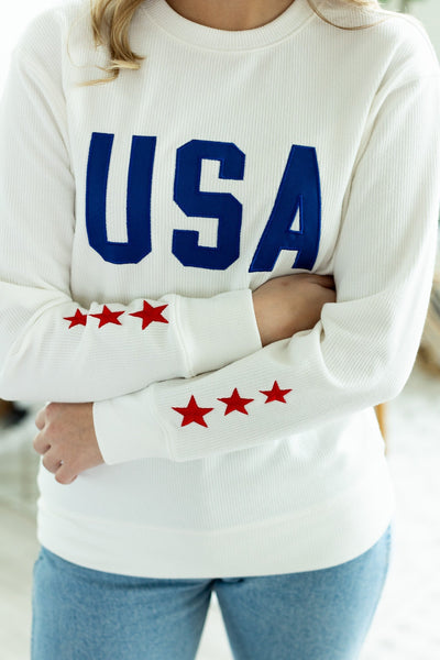 IN STOCK USA Pullover - White