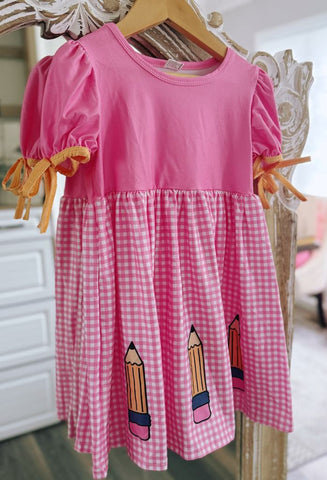 RTS: Checked Pencil/Crayon Dress-