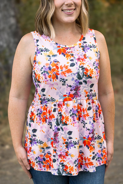 IN STOCK Renee Ruffle Tank - Floral Leaves FINAL SALE