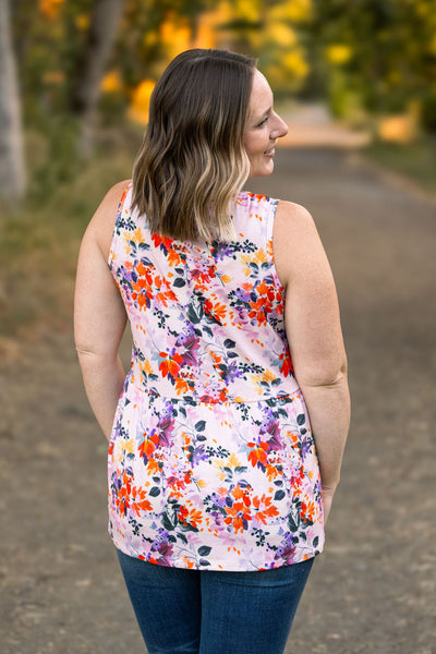 IN STOCK Renee Ruffle Tank - Floral Leaves FINAL SALE