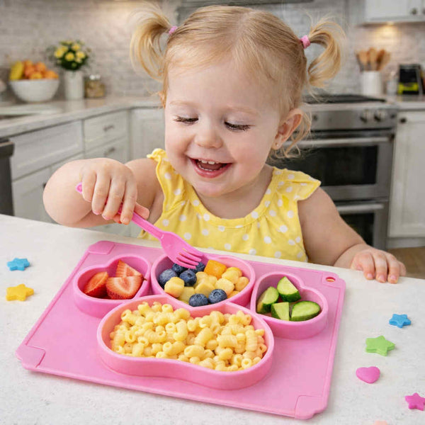 RTS: Kids Silicone Heart Bento Box Placemats - Pumpkin Patch Co