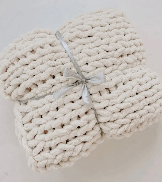 Chunky knit throw