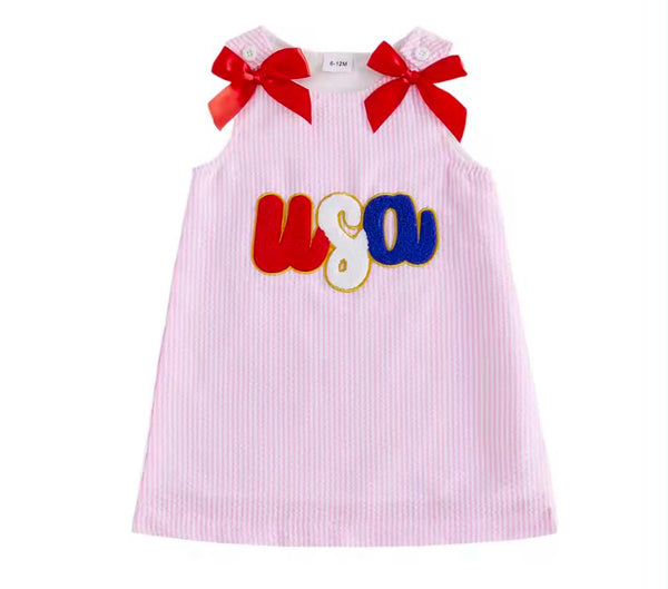 PREORDER: Bows & USA dress 5.18.26 - Pumpkin Patch Co