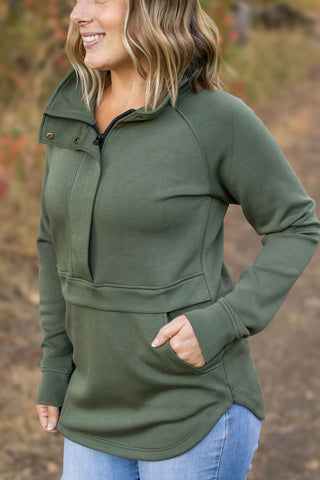 IN STOCK Mia Scuba Halfzip - Olive FINAL SALE