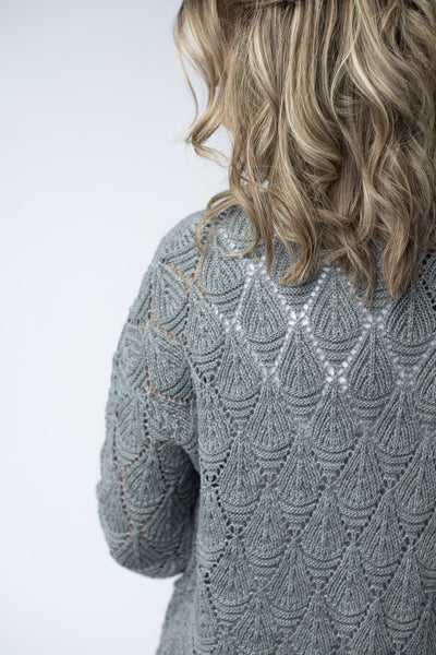 IN STOCK Open Knit Cardigan - Grey - Pumpkin Patch Co