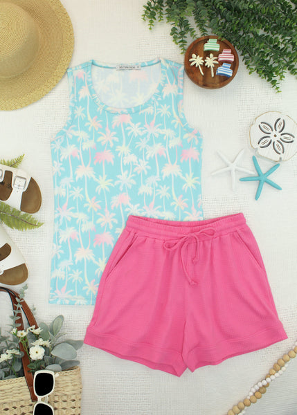 IN STOCK Ava Tank - Aqua Palm - Pumpkin Patch Co