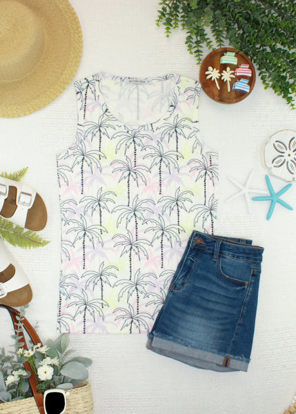 IN STOCK Ava Tank - Neon Palm - Pumpkin Patch Co