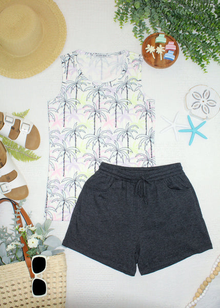 IN STOCK Candice Crinkle Shorts - Charcoal - Pumpkin Patch Co