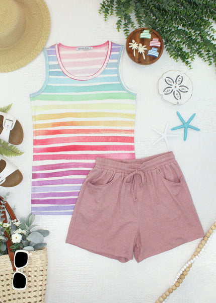 IN STOCK Ava Tank - Rainbow Stripes - Pumpkin Patch Co