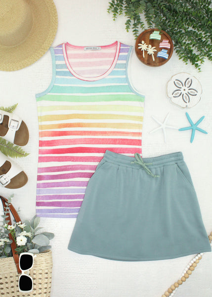 IN STOCK Ava Tank - Rainbow Stripes - Pumpkin Patch Co