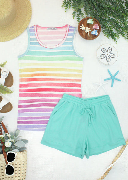 IN STOCK Ava Tank - Rainbow Stripes - Pumpkin Patch Co