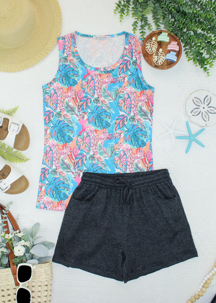 IN STOCK Ava Tank - Tropical Palm - Pumpkin Patch Co