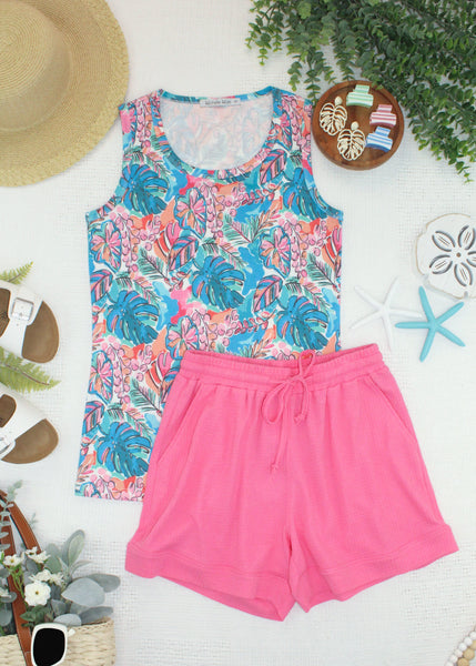 IN STOCK Ava Tank - Tropical Palm - Pumpkin Patch Co