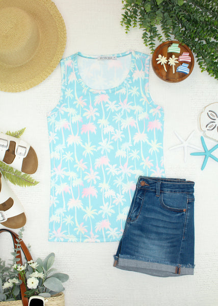 IN STOCK Ava Tank - Aqua Palm - Pumpkin Patch Co