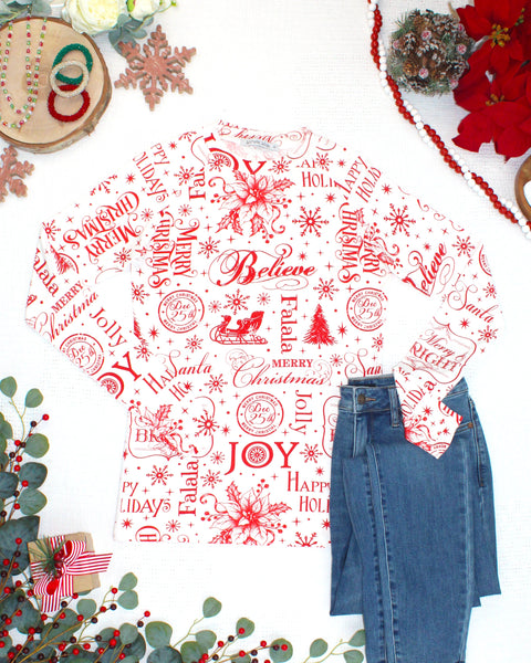 IN STOCK Blair Long Sleeve Top - Merry & Bright