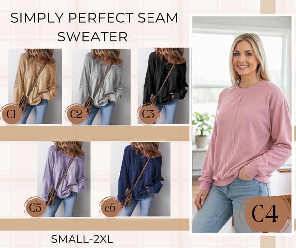 PREORDER: Simply Perfect Seam Sweater 3.16.26