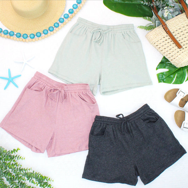 IN STOCK Candice Crinkle Shorts - Dusty Rose - Pumpkin Patch Co