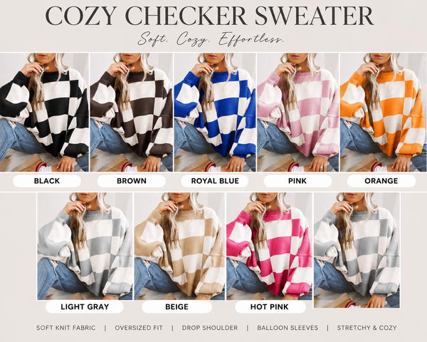PREORDER: Cozy Checker Sweater 8.10.26
