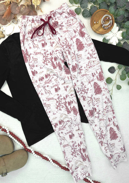 IN STOCK Classic Joggers -  Cranberry Woodland