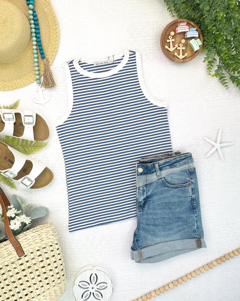 IN STOCK Classic Tank - Blue and White - Pumpkin Patch Co
