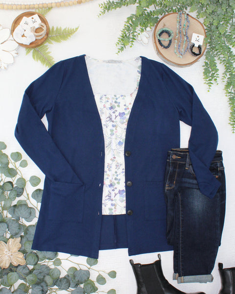 IN STOCK Cori Cardigan - Navy - Pumpkin Patch Co