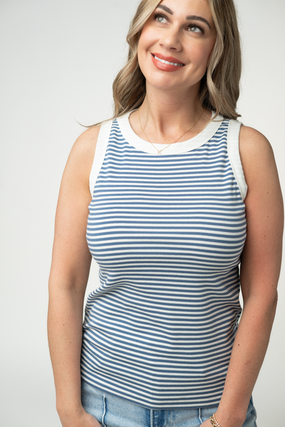 IN STOCK Classic Tank - Blue and White - Pumpkin Patch Co