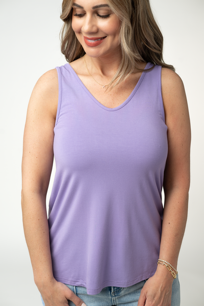 IN STOCK Vera V Neck Tank - Lavender - Pumpkin Patch Co