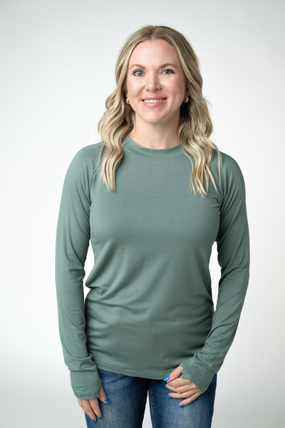 IN STOCK Blair Long Sleeve Top - Dusty Jade - Pumpkin Patch Co