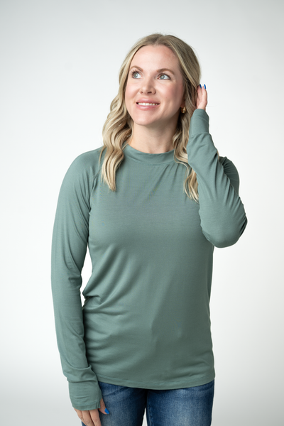 IN STOCK Blair Long Sleeve Top - Dusty Jade - Pumpkin Patch Co