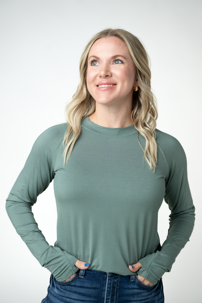 IN STOCK Blair Long Sleeve Top - Dusty Jade - Pumpkin Patch Co