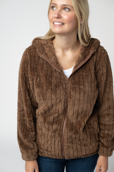 IN STOCK Cozy Sherpa Fullzip - Mocha