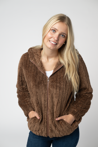 IN STOCK Cozy Sherpa Fullzip - Mocha