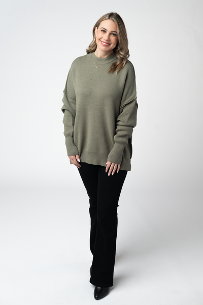 IN STOCK Aurora Cozy Sweater - Light Olive