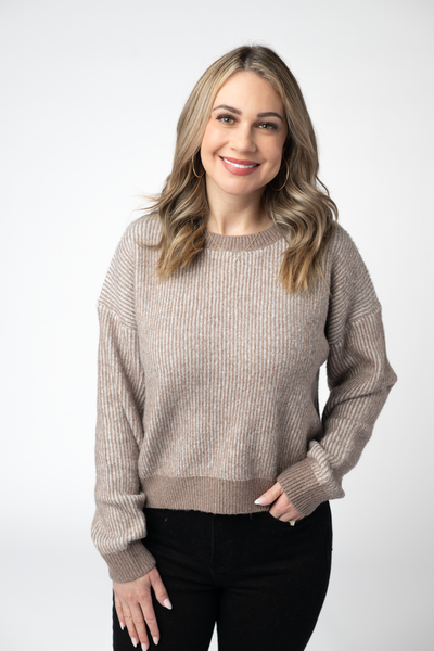 IN STOCK Josie Cozy Crew Sweater - Mocha