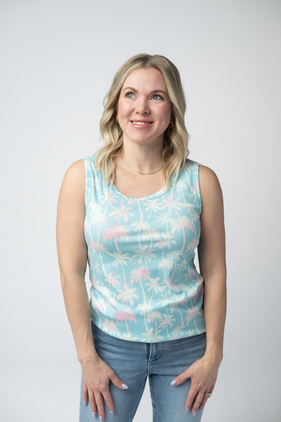IN STOCK Ava Tank - Aqua Palm - Pumpkin Patch Co