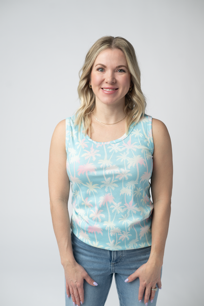IN STOCK Ava Tank - Aqua Palm - Pumpkin Patch Co