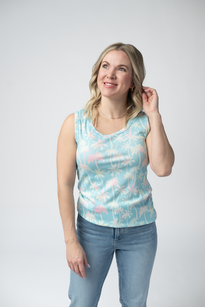 IN STOCK Ava Tank - Aqua Palm - Pumpkin Patch Co