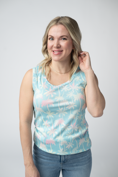 IN STOCK Ava Tank - Aqua Palm - Pumpkin Patch Co
